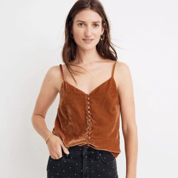 Madewell Gold Velvet Tank Top - Picture 3 of 10